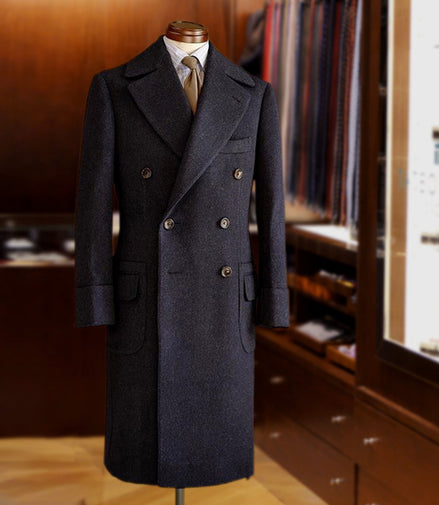 Padded Wool Polo Coat In Winter